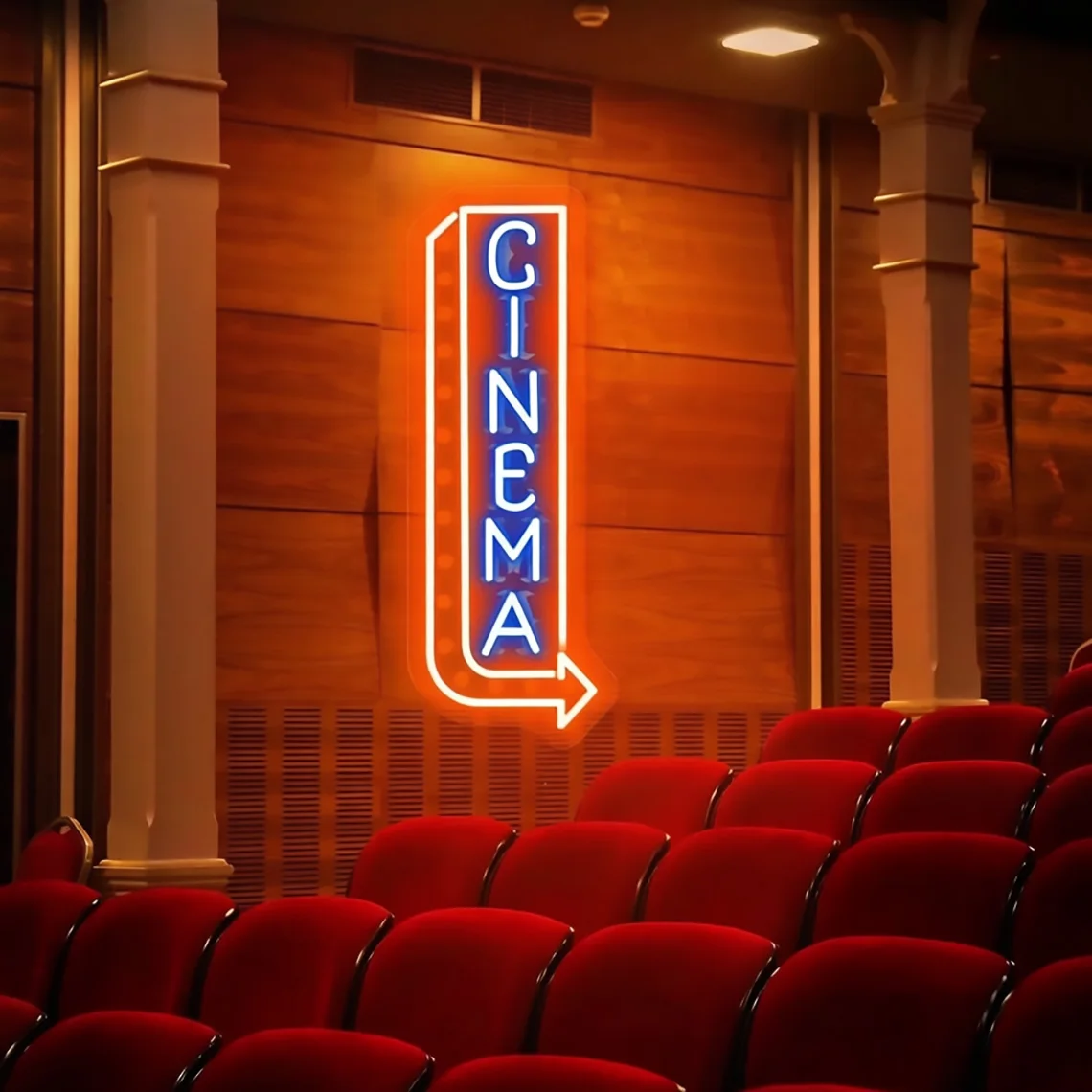 Cinema Neon Sign Cinema Popcorn Drinks Neon Sign Cinema Food Bar Neon Home Movie Theater Film Room Wall Decor Snack Bar