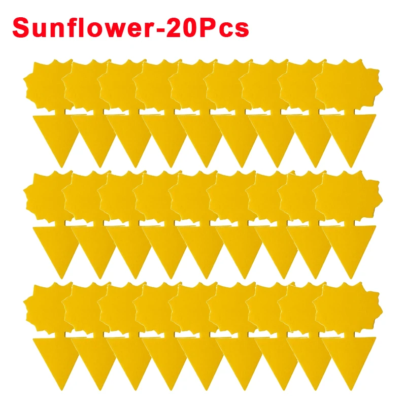 20/2Pcs Double-sided Sticky Insect Trap Adhesive Yellow Butterfly Plastic Insect Sticky Board Flying Trap Catcher Garden Tools