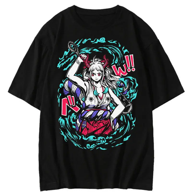 Anime short-sleeved Japanese One Piece T-shirt male and female Kaidou's daughter Yamato trend short-sleeved summer short-shirt