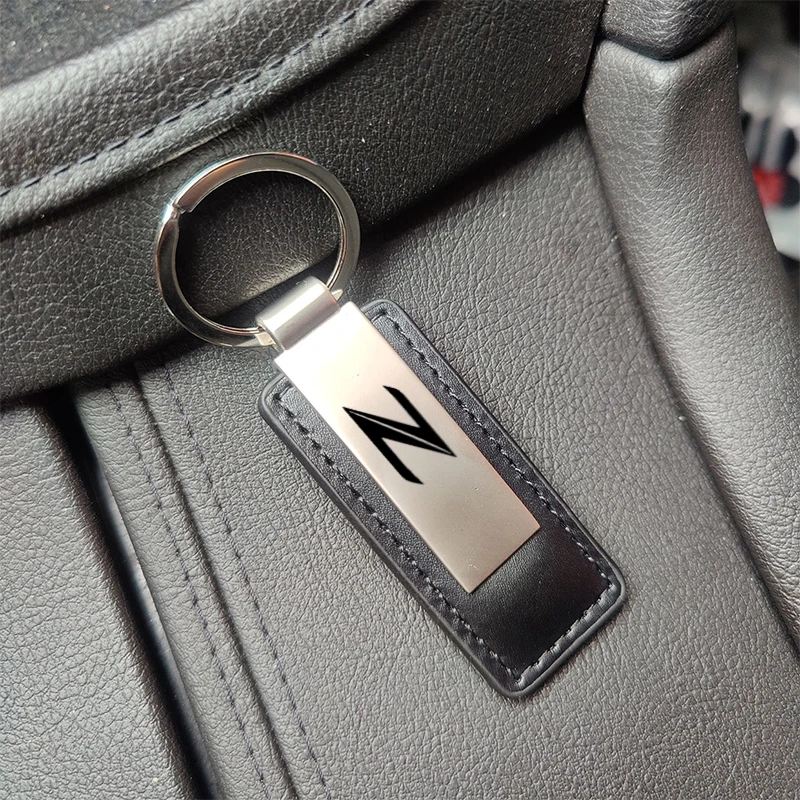 New leather metal car key chain keychain car key ring For Nissan 350Z 370Z FAIRLADYZ 300ZX GTR NV200 car styling