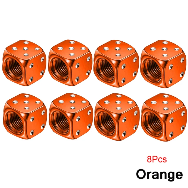 4-Pack Red Anodized Aluminum Dice Valve Stem Caps - Cool Wheel Accessory