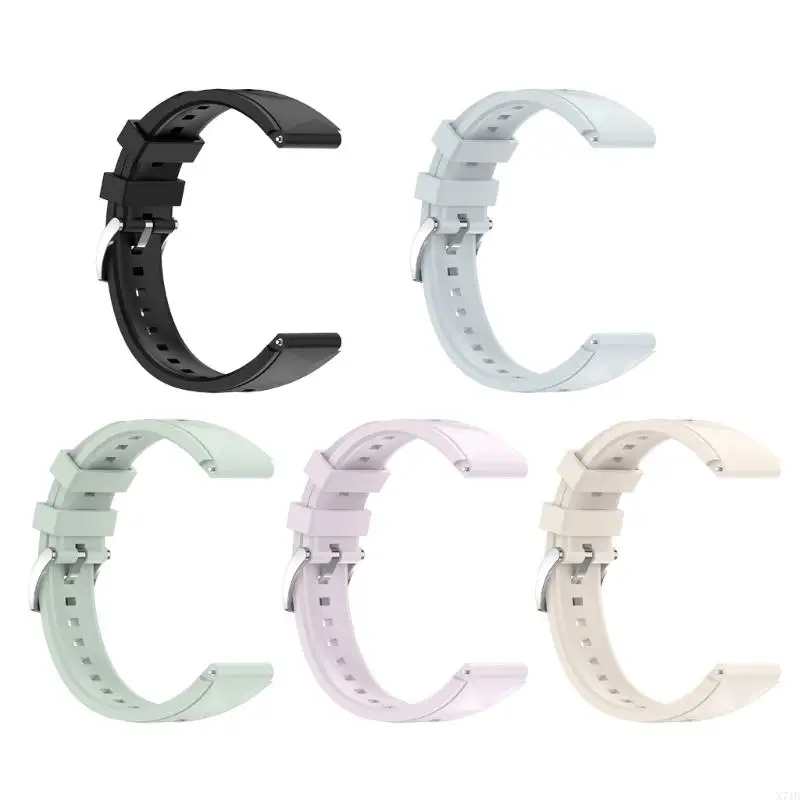 Sporty Silicone Watch Band 18mm Multiple Hole Design Steel Clasp Easy Installation Fashionable Watch Band for GT6 GT5