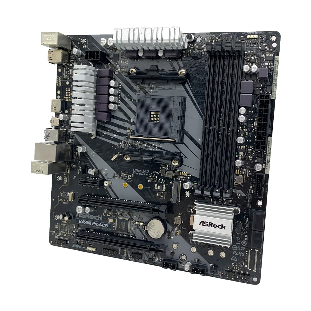 Imagem -04 - Asrock-motherboard B450m Pro Amd B450m Dual-channel Memória Ddr4 Am4 M.2 Nvme Suporta Ryzen 5600 r7 5700x3d Cpu