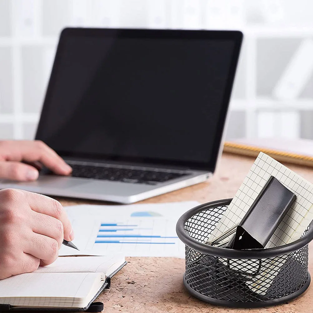 

4Pcs Paper Clip Holders Wear Resistant Mesh Containers Desktop Organizers for Paperclips Pins Office Desk Storage