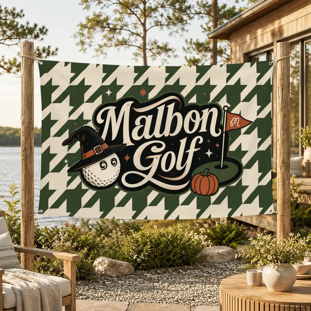 Marke Malbon Golf-Flaggen Minimalistische Stoff-Flaggen Outdoor-Gartenbanner Hängeschild für Laden- und Heimdekoration – Detail 10