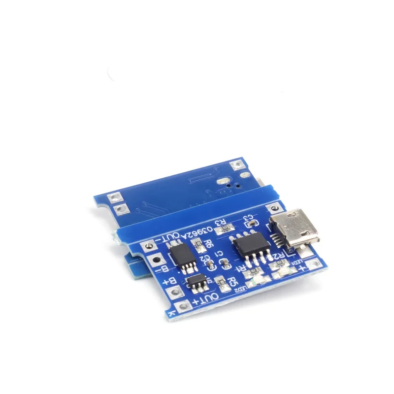 แผงวงจรชาร์จแบตเตอรี่ลิเธียม 18650 10 ชิ้น 5V 1A รุ่น TP4056 พร้อมพอร์ตชาร์จ Micro USB Type C และระบบป้องกัน