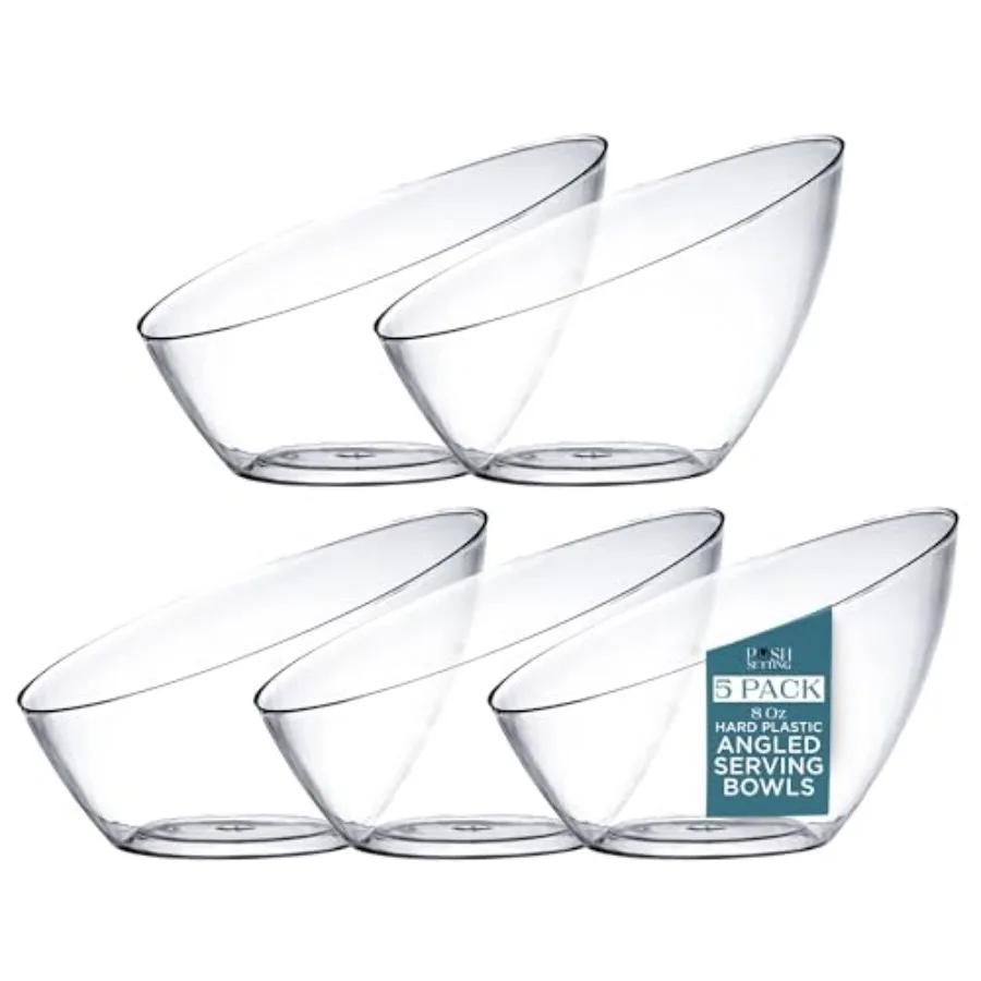 

Plastic Serving Bowls for Party Angled Bowls Disposable Chip Bowls Candy Bowls for Party Table Salad and Fruit Bowls for Buffet