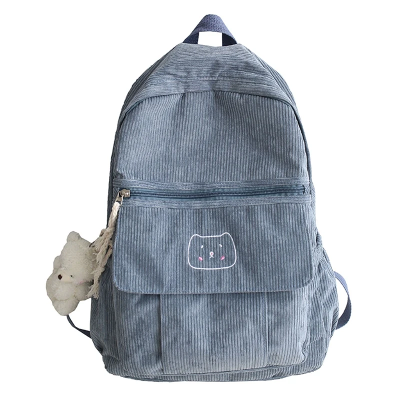 Niedlicher Cord-Frauen-Rucksack, einfarbig, Schultasche für Studentinnen für Teenager-Mädchen, Reise-Umhängetaschen