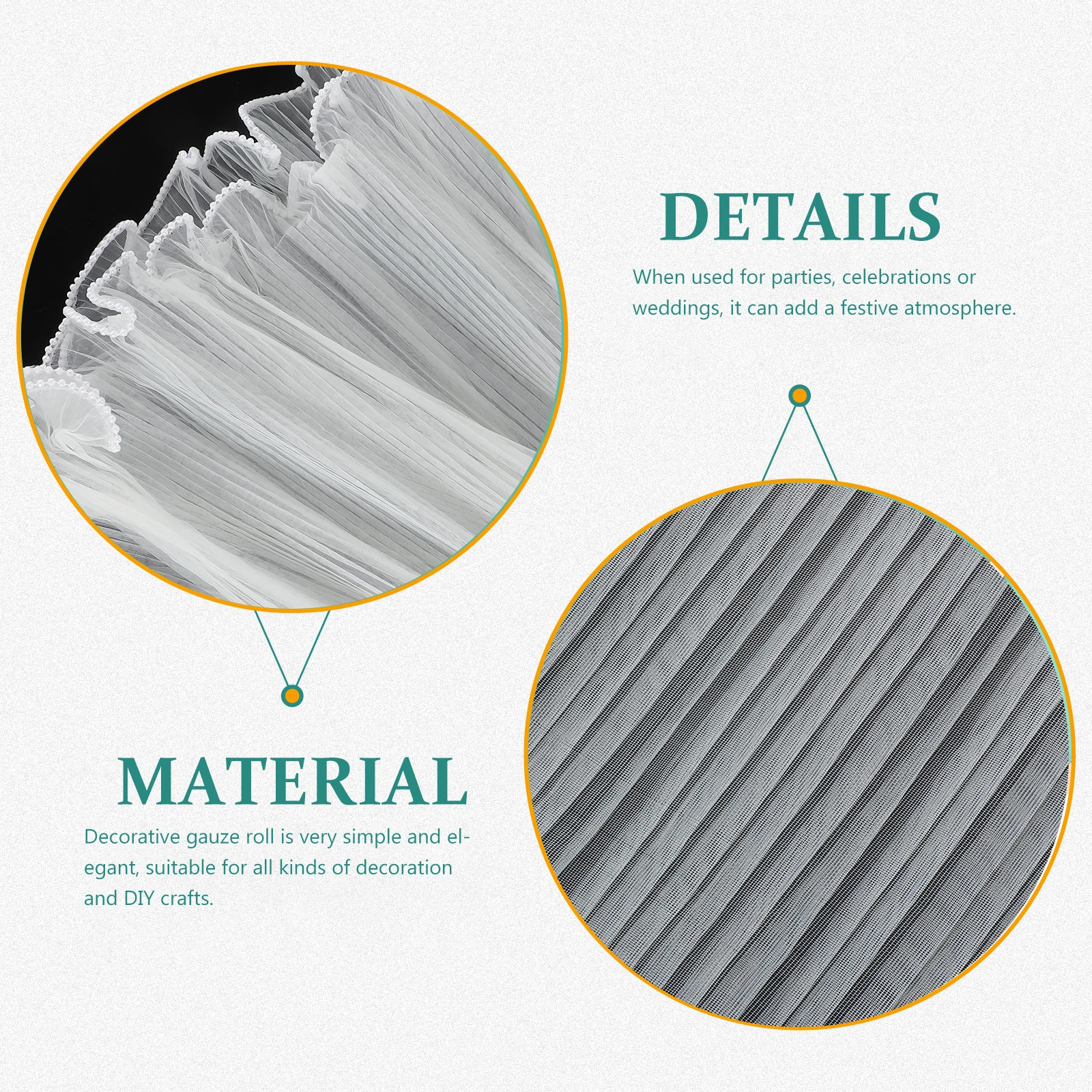 

Pearl Edge Novelty Gauze Roll Tulle Fabric Black Gauze Roll for DIY Craft Flower Bouquet Wrapping Sheet Party Decorations