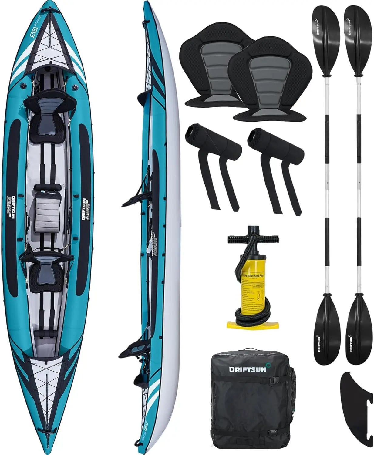 

Almanor Inflatable Kayak - Inflatable Touring Kayak - Inflatable 1 and 2 Person Kayaks for Adults with EVA Padded Seats, High Ba