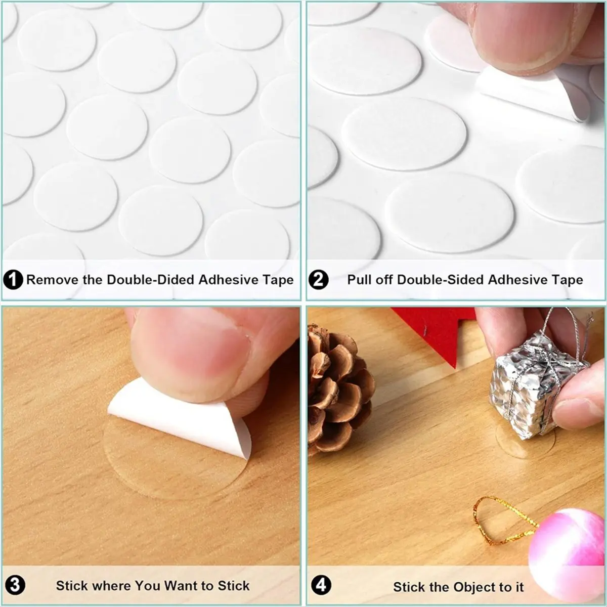 Latest ABBQ-700Pcs Double Sided Dot Stickers Removable Round Clear Sticky No Trace Sticky Stickers for Festival Decoration 20mm