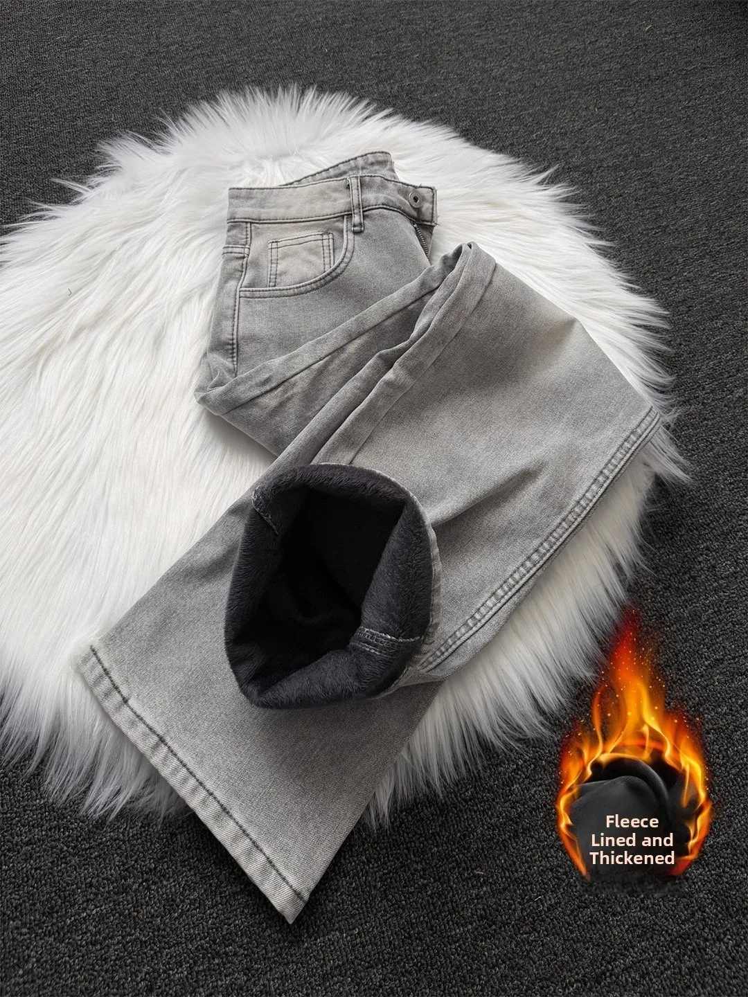 

Мужские джинсы American Vibe Slim Fit с утепленной флисовой подкладкой, зауженные, с расклешенными штанинами, модель Cleanfit, узкая версия, для осени и зимы