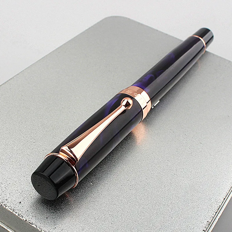 5 Colour BI RONG LAI Fountain Pen Acrylic Beautiful Patterns 0.5MM Nib with Rose Gold Clip Smooth Writing Office Gift  Ink Pen