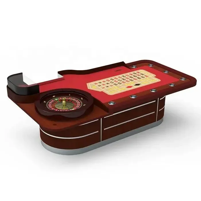 Mesa de pôquer de jogo de cassino estilo europeu vermelho de 110 polegadas mesa de roda de roleta profissional