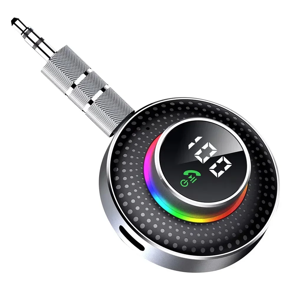 

Home Stereo Adapter RGB AUX Receiver 11 Hours Battery Life Automatic Reconnect Built-in Microphone Dual Connection