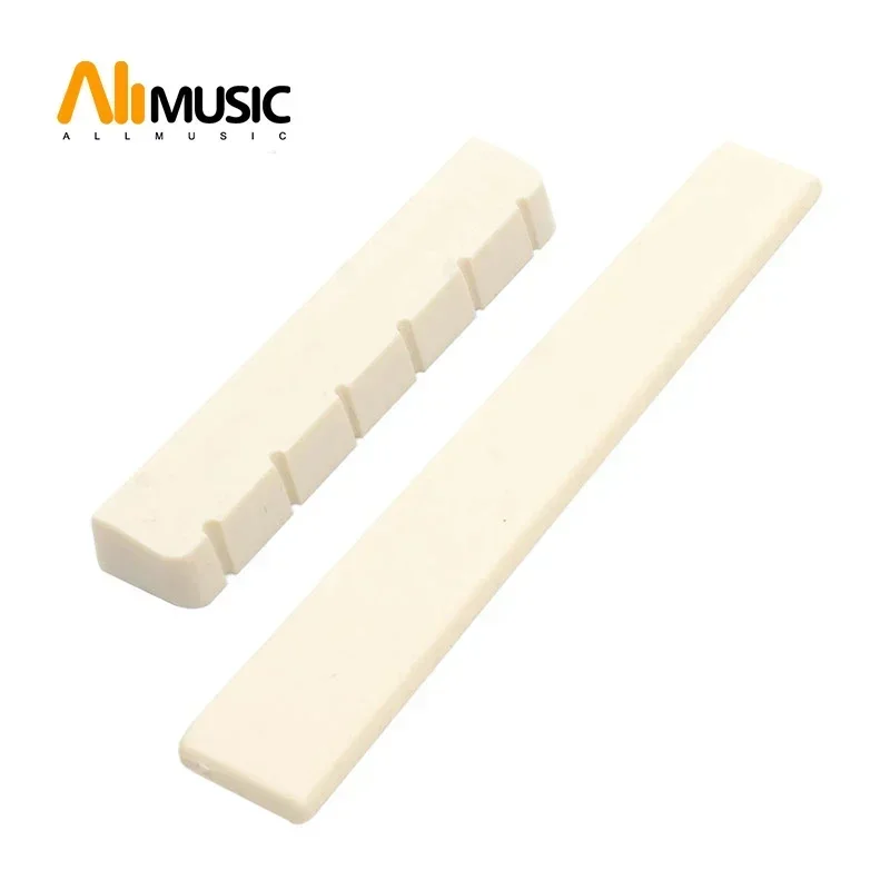 50pcs Classical Guitar Nut and Bridge Saddle Plastic 52MM 80MM Guitar Parts Ivory