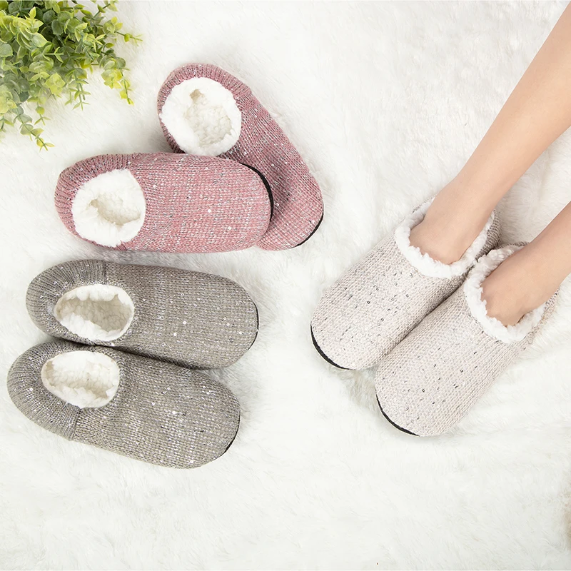 Meia macia e aconchegante antiderrapante de pelúcia para homens e mulheres, meias de piso interno, chinelo fuzzy, chinelos femininos, moda inverno,