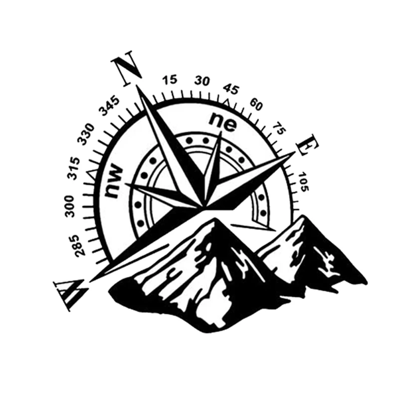 

1Pcs Car Off-Road SUV Side Body Sticker Compass Mountain Decals Sticker for SUV Off-Road Waterproof