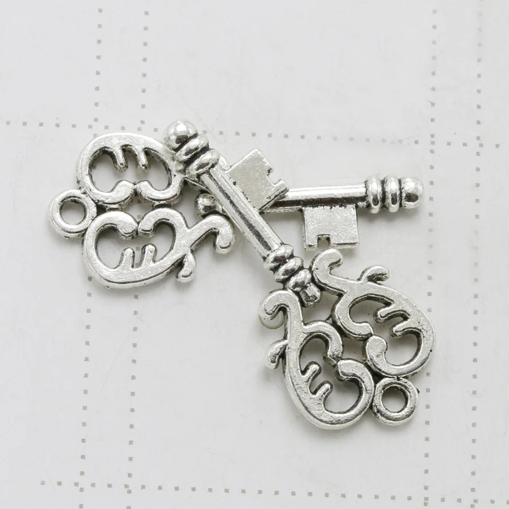 

10Pcs Hollow Key Pendants Alloy Silver DIY Jewelry Making Charms for Necklace Bracelet Accessories Key Shape Pendant