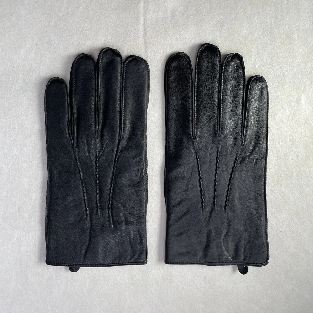 GOURS-Gants en Cuir group pour Homme, Noir, Peau de Chèvre group, Doublure Souriante, Chaud, Doux, Conduite, Mode, Nouvelle Arrivée, Hiver, GSM049