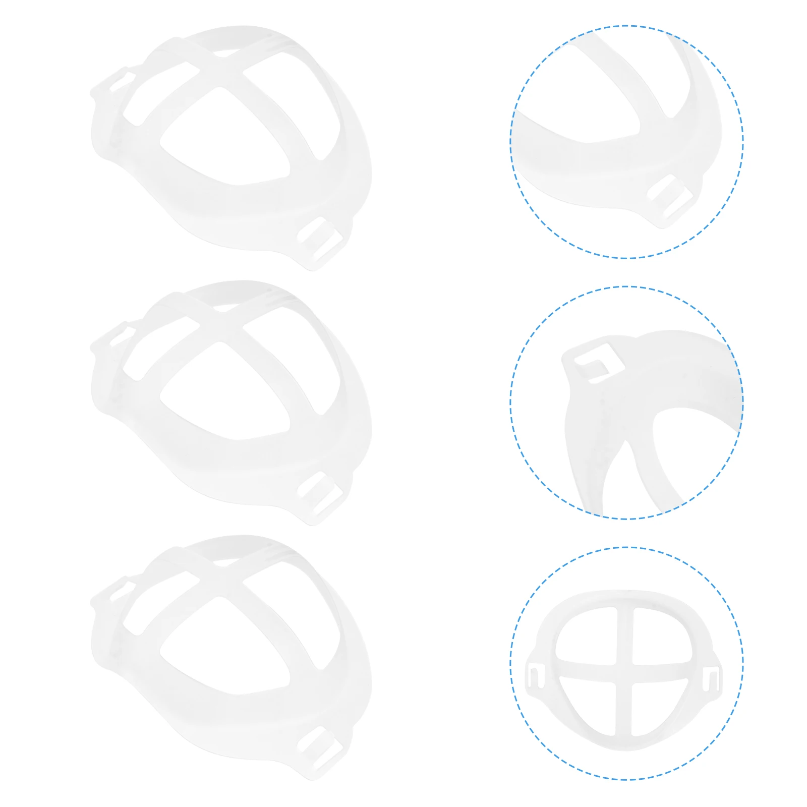 

15 Pcs Mask Holder Plastic Inner Support Soft Flexible Material Prevent Allergy Washable Bracket For Women Men Round Edges