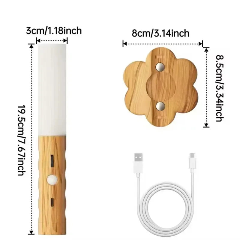 Imagem -05 - Sensor de Movimento Recarregável Portátil Lâmpada de Parede sem Fio Magnética Escada Handheld Led Usb Luz Noturna Quarto Banheiro