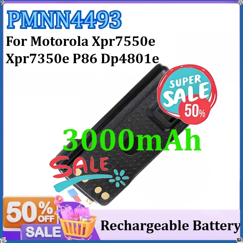 

For Motorola Xpr7550e Xpr7350e P86 Dp4801e Dp4400e Dp2400e Dgp8550e Dgp5050e 10PCS PMNN4493 3000mAh Replacement Battery