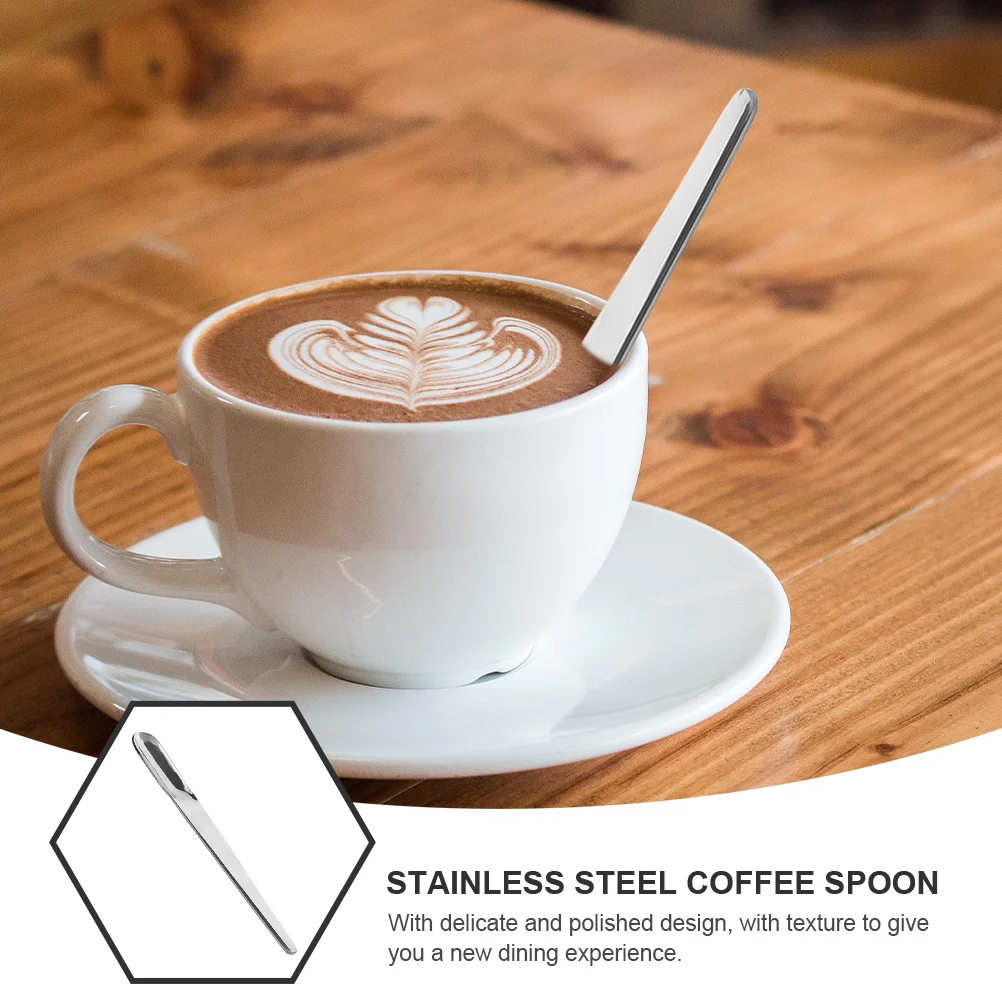 

6pcs Mini Coffee Spoons Stainless Steel Espresso Dessert Spoon Fine Polished Safe For Tea Cappuccino Milk Sugar Cream