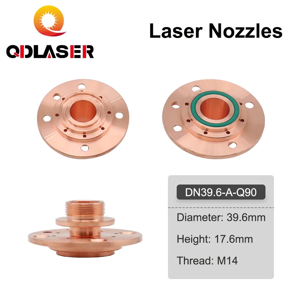 QDLASER-conector de boquilla láser de DN-2 Tipo G, altura Q90, 12,3mm/17,6mm, rosca M14 para máquina de corte láser de fibra, boquilla