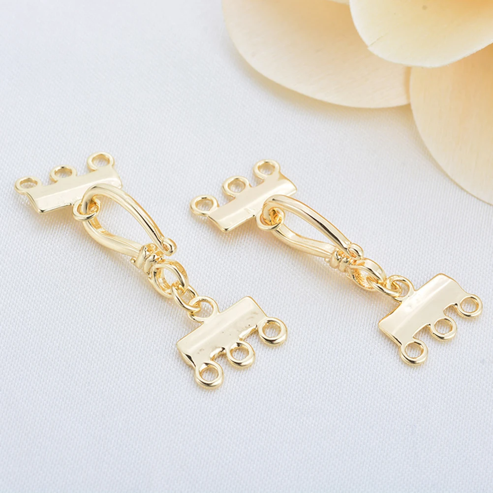 

Jewelry Accessories Necklace Spacer Clasp Detangler Layered Chains DIY Copper Plated 3 Strand Clasps Bracelet Magnetic Tube