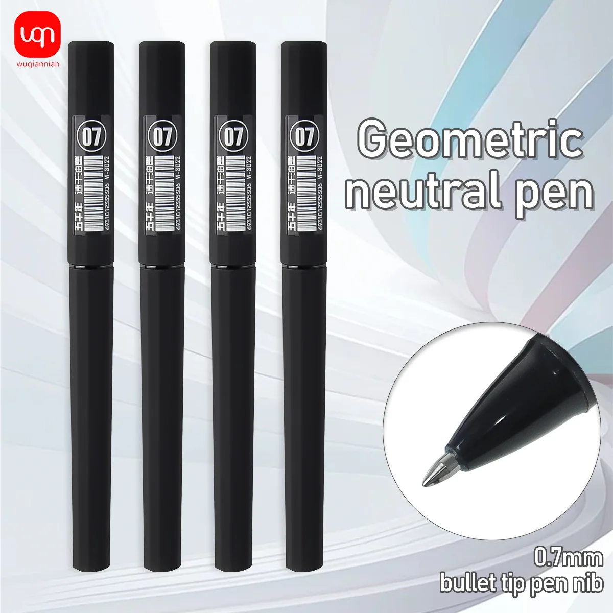 

WQN-3/6/12PCS Spring Signature Gel Pen 0.7mm Tip Smooth Writing Comfortable Grip Black Ink Financial and School Office Supplies