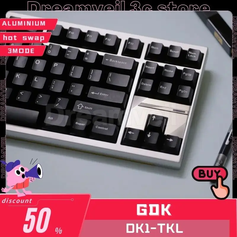 GDK DK1-TKL Tri Mode Mechanical Keyboard Kit Wireless Keyboard Customized Aluminum Alloy Keyboard Kit Minority PC Accessories