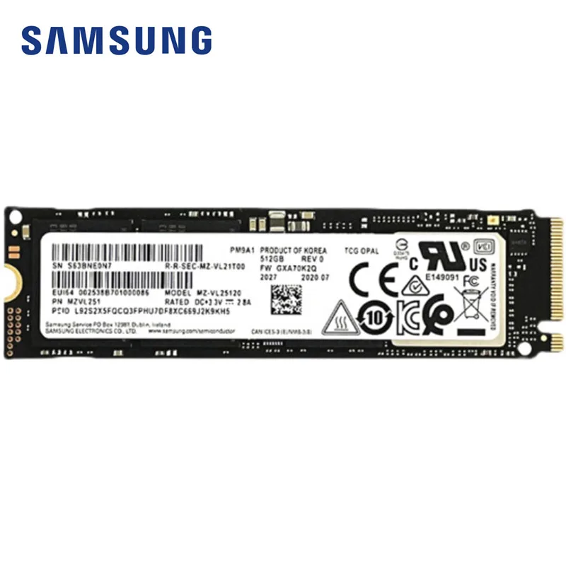 OEM SAMSUNG PM9A1 SSD PCIe Gen 4.0x4 NVMe Solid State Drive 512GB 1024GB M.2 2280 Internal SSD For Desktop Laptop