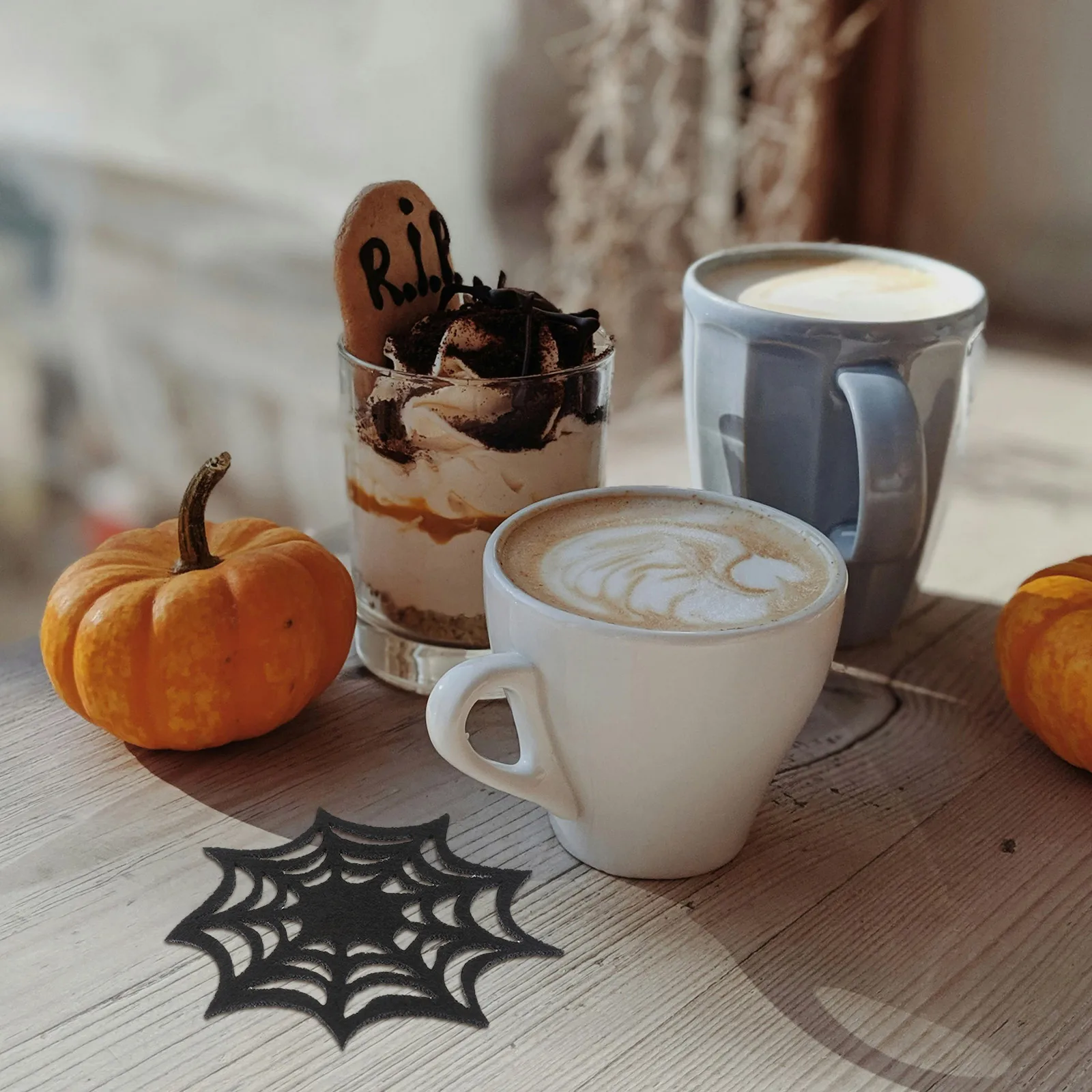 

10pcs Spider Coasters Halloween Spider Web Coasters Cup Coaster For Drinks Horror Decor Spooky Gifts Table Decor