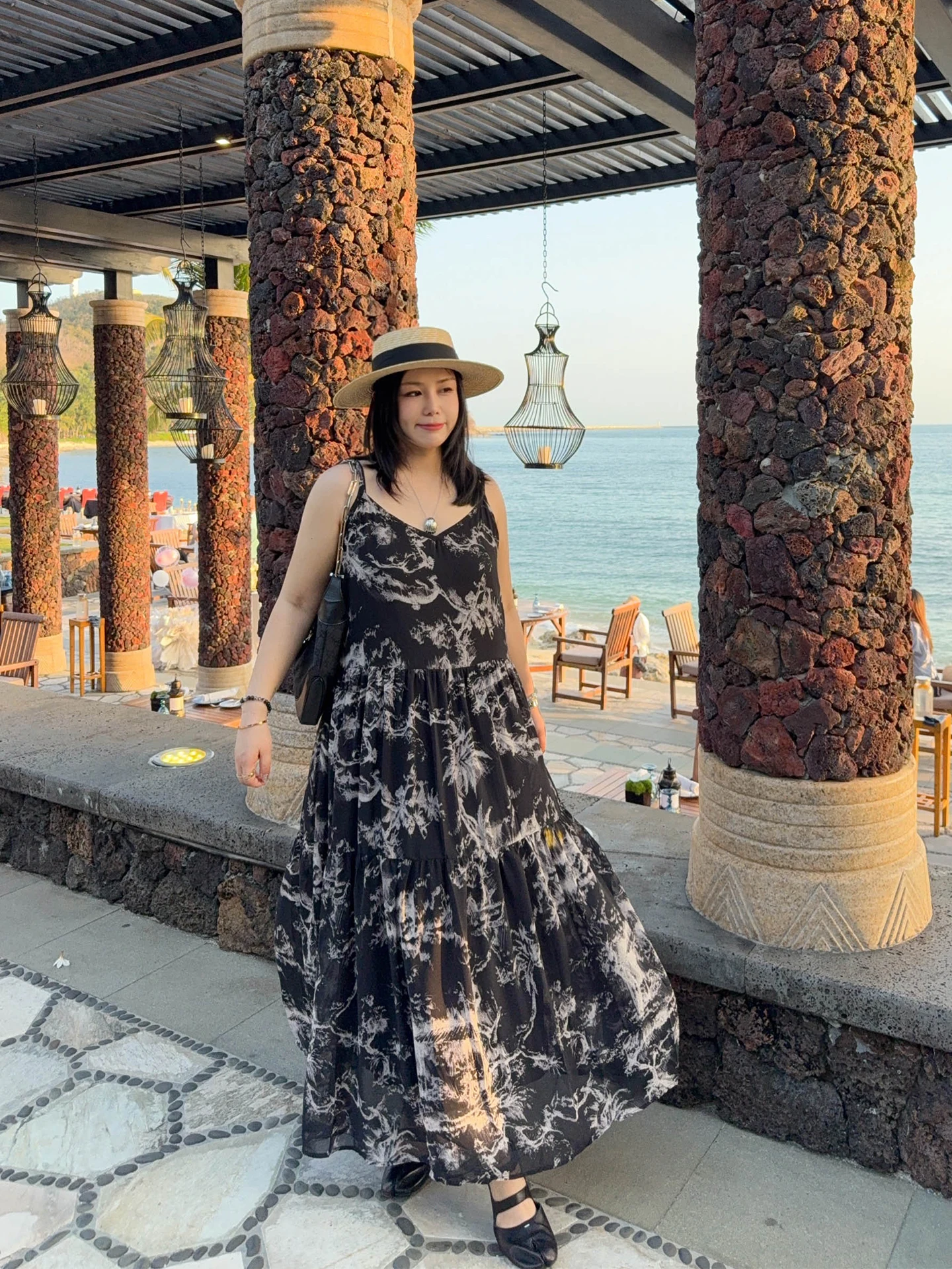 

Vogana Large Size Women's Vintage A-Line Midi Dress Summer Holiday Print Loose Strapless Gown City Commute Date Casual Wear