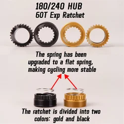 EXP60T Threaded Star Ratchet Kit: Black/Gold 60 Teeth Ratchet Outer Hub, Compatible With EXP36T 54T 60T Star Ratchet