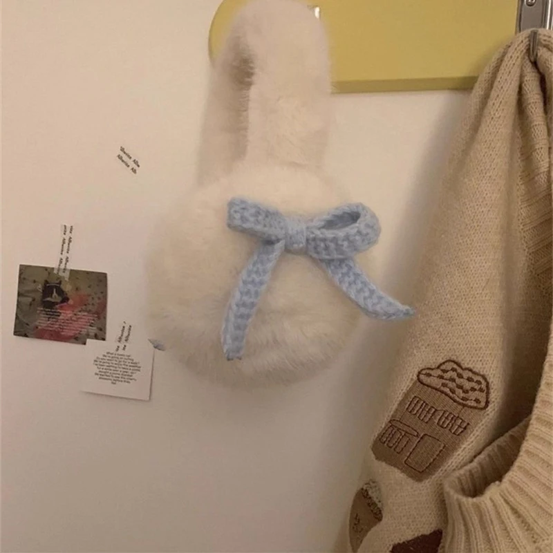 Nuovo Cartoon Bow Decorazione Paraorecchie Protezione dal freddo Peluche Scaldaorecchie Spessore Inverno Caldo Paraorecchie Antivento Copertura per le orecchie Paraorecchie