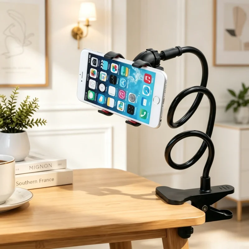 

Flexible Lazy Phone Mount, Freely Adjustable Long Arm, Sturdy Support for Daily Viewing on Bed and Desk