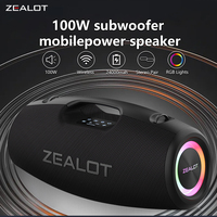 ZEALOT S78 100W Wireless Speakers, Outdoor Portable Subwoofer Speaker, Hifi Sound quality, RGB light, 24 Hours Playtime,24000mAh