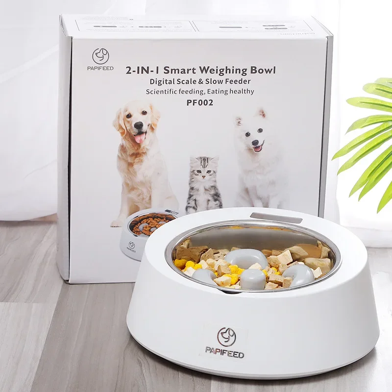 

Dog Bowls Cat Feeding Bowl Smart Pet Drinking Dish Feeder Cat Puppy Raised Feeding Supplies Dog Bowl Electronic Measuring Tool