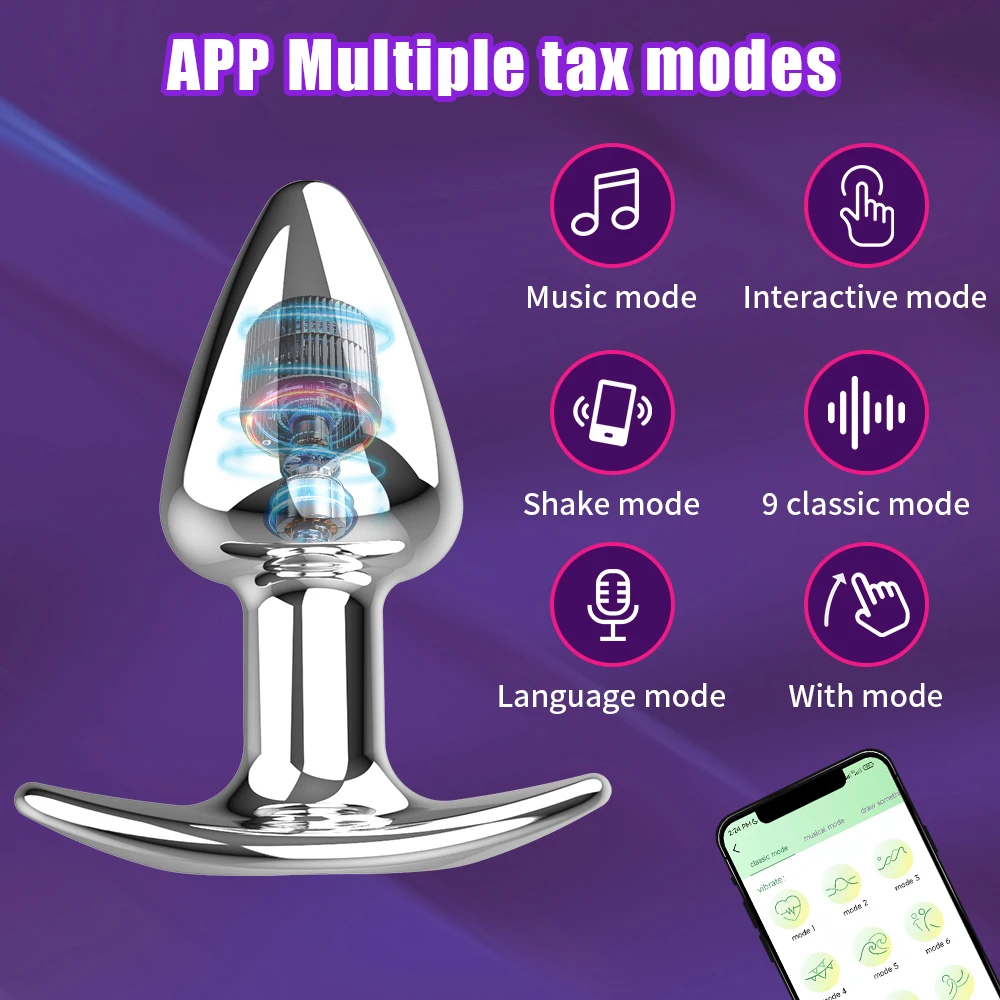 المعادن الشرج الهزاز بعقب المكونات هزاز APP عن بعد ذكر جهاز تدليك للبروستاتا الجنس لعب للرجال امرأة مثلي الجنس المثيرة لعب للبالغين 18 +