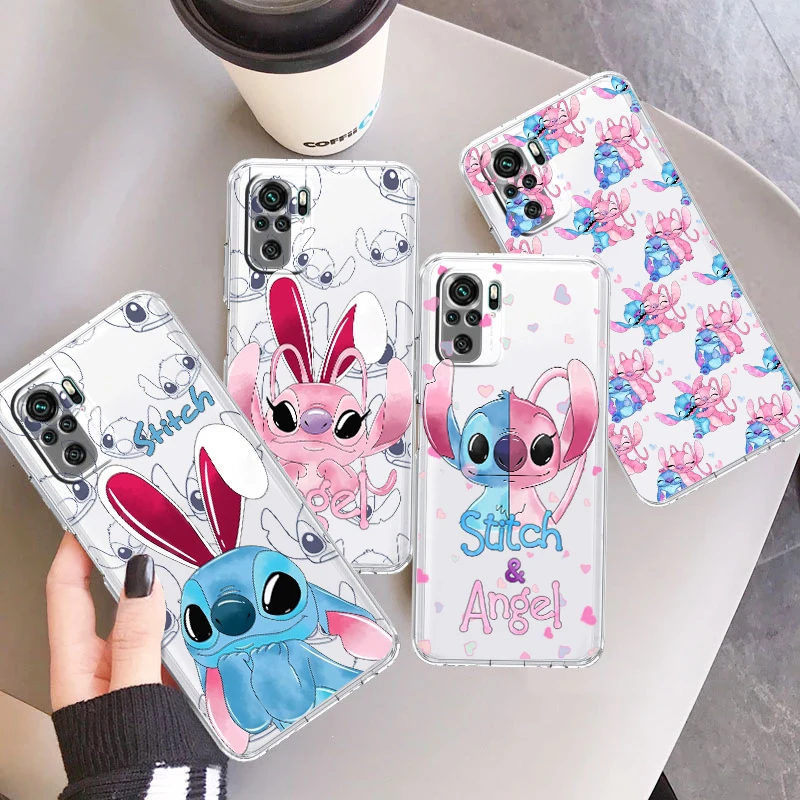 

Stitch Angel Lilo For Xiaomi Redmi Note 12 11 11T 10 9 8 7 6 5 4 Pro 5G 4G Silicone Soft TPU Transparent Phone Case Coque Capa