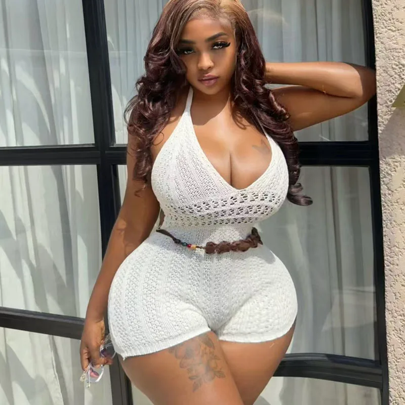 

Женские трикотажные комбинезоны Doyerl: пляжные наряды, с вырезами, на шнуровке, с открытой спиной, для клуба и отпуска