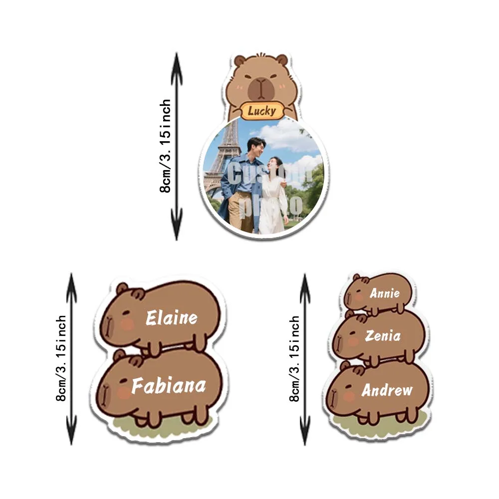 Customized photo name refrigerator sticker, Capibala peripheral customization, Lucky soft magnetic refrigerator sticker