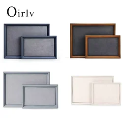Oirlv Solid Wood/PU Leather Jewelry Display Tray Stackable Necklace Bracelet Ring Watch Drawer Organizer Showcase Jewelry Holder