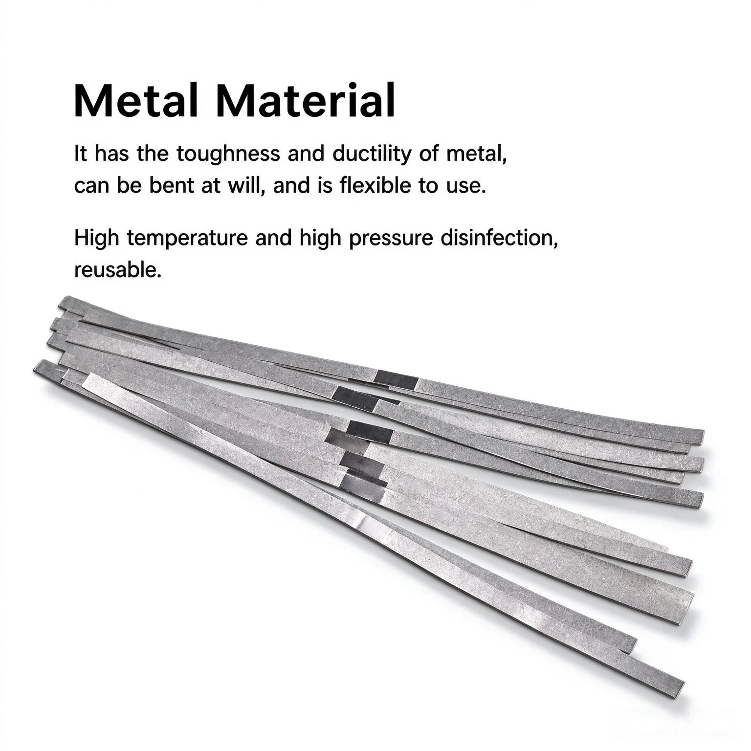 Dental Interproximal Polishing Strips 4mm 12Pcs Stainless Steel Single & Double Side Electrolytic Abrasive Tools for Teeth