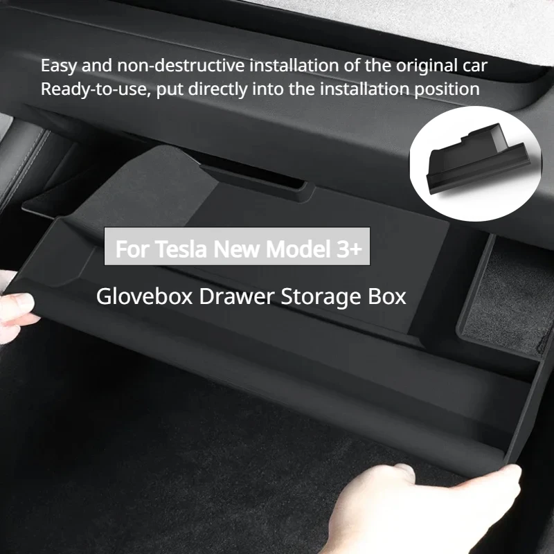 For Tesla Model 3 Highland 2024 Central Control Glove Box Storage Box for Tesla Molde3 Car Storage Box Car Interior Accessories