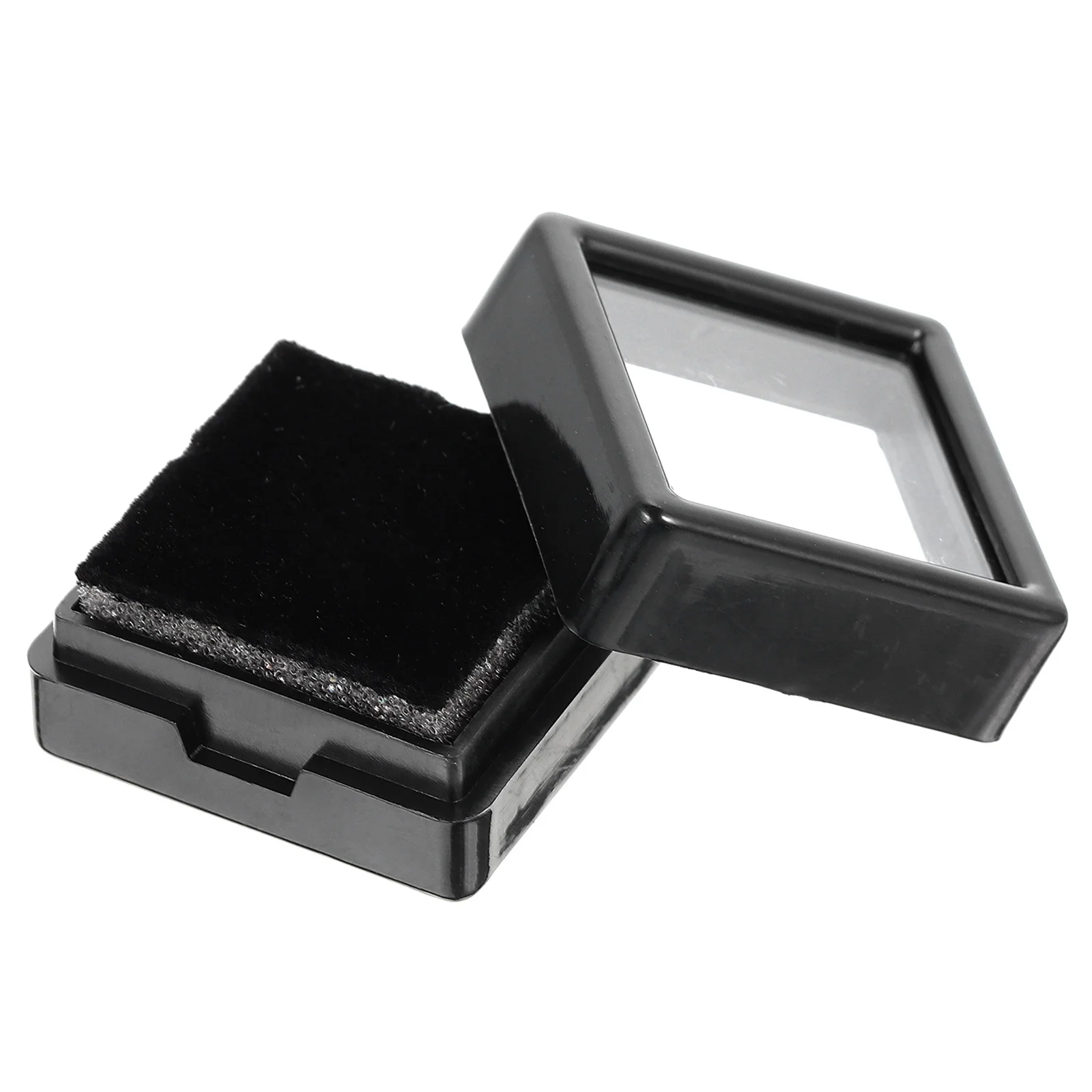 

20Pcs Ring Storage Box Stylish Acrylic Romantic Proposal Wedding Organizer Flip-Lid ABS Case Ring Box Sponge Jewelry Organizer