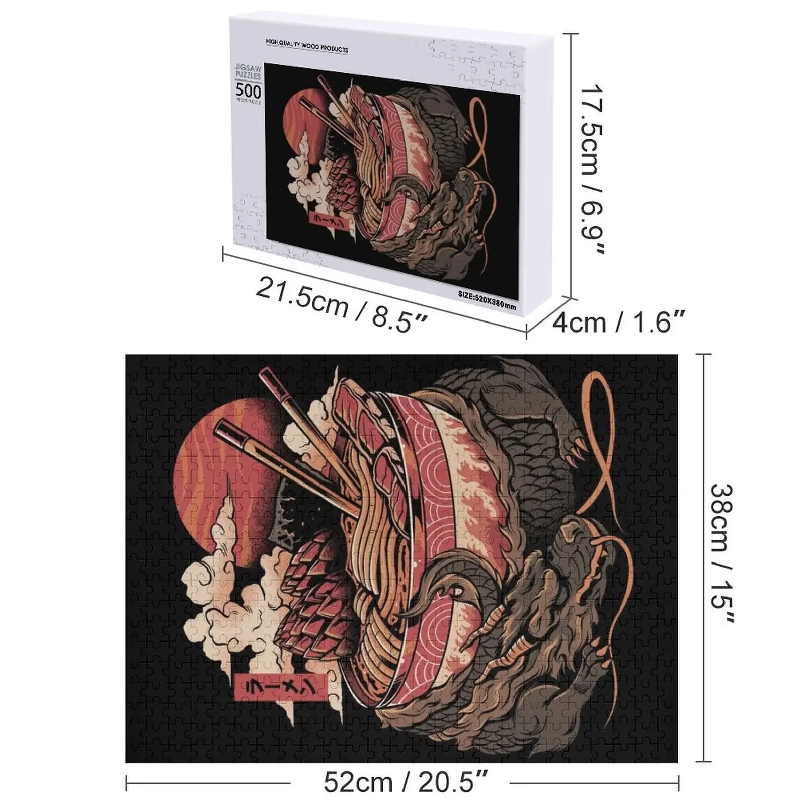Dragon's Ramen Jigsaw Puzzle Animali in legno Alfândega con foto Pezzi di puzzle Gioco per adulti Puzzle per bambini