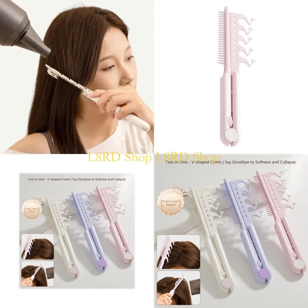 L8RD Manual Hair Comb 2 In 1 V Teeth For Busy Professionals Students Quick Use
